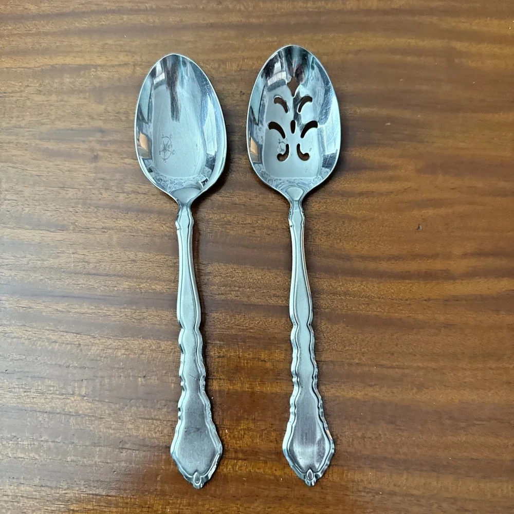 Oneida Community SATINIQUE Stainless Steel Serving Utensils – 2 Piece Set MCM